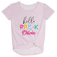 Hello Personalized Your Grade and Name Light Pink Knot Top - Wimziy&Co.