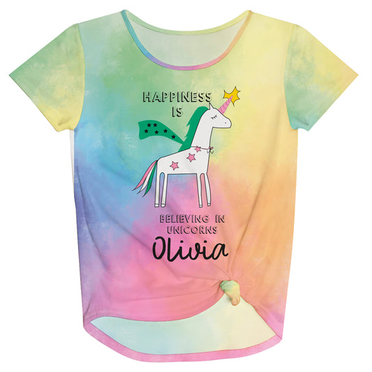 Happiness Personalized Name Colors Knot Top - Wimziy&Co.