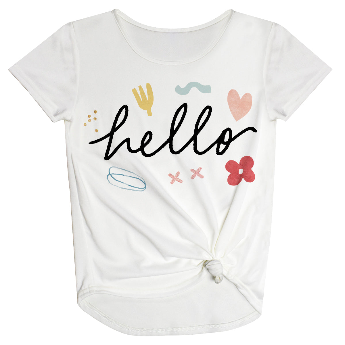 Hello White Knot Top - Wimziy&Co.