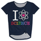 I Love Science Navy Knot Top