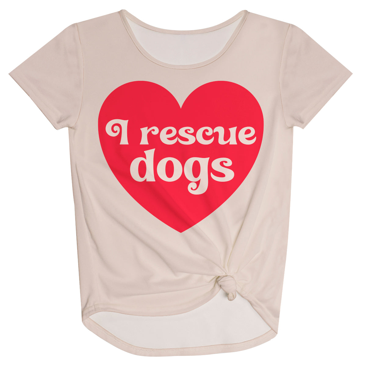 I Rescue Dogs Beige Knot Top