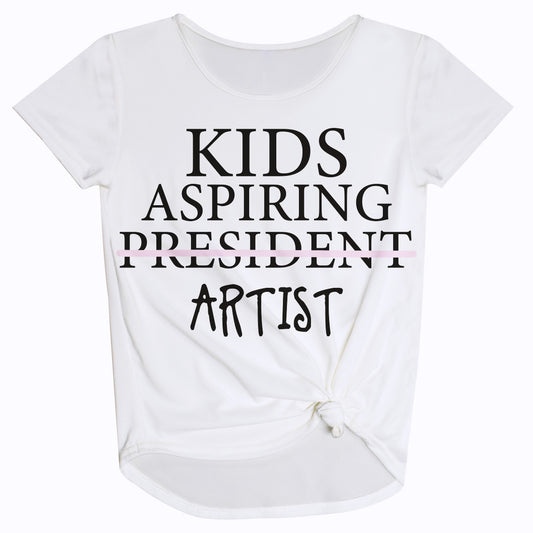 Kids Aspiring Artist White Knot Top - Wimziy&Co.