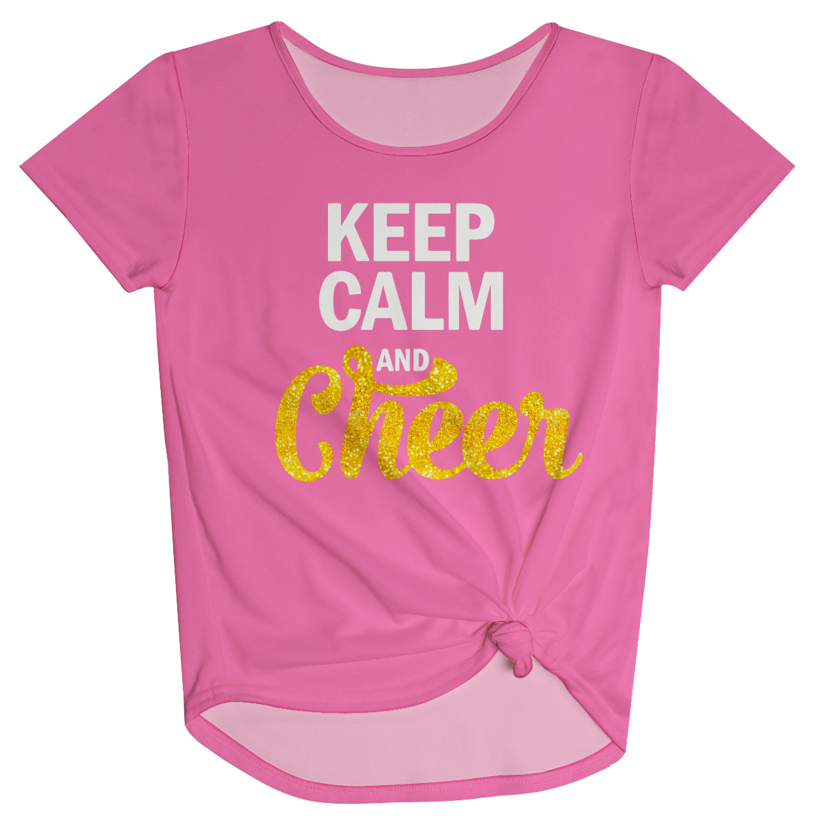 Keep Calm and Cheerleader Pink Knot Top