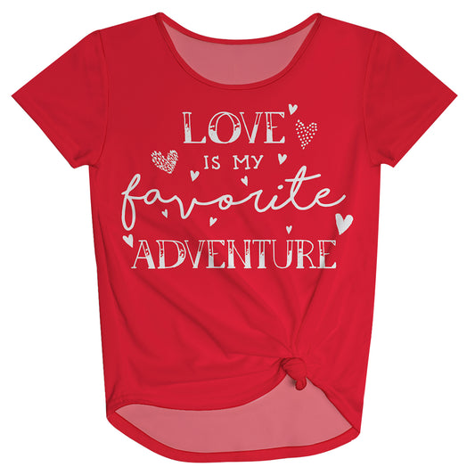 Love is My Favorite Adventure Red Knot Top - Wimziy&Co.