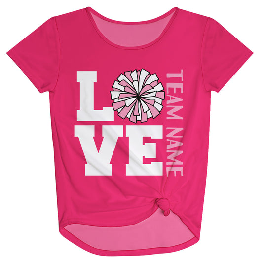 Love Personalized Name Hot Pink Knot Top