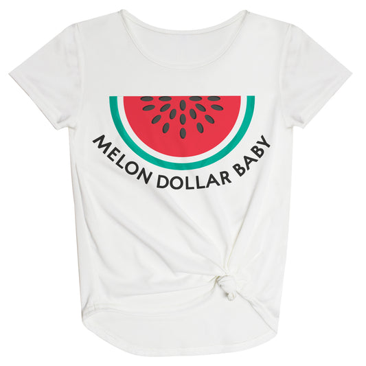 Melon Dollar Bbay White Knot Top