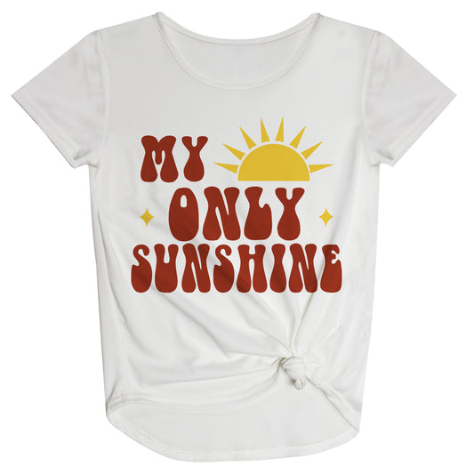 My Only Sunshine White Short Sleeve Knot Top