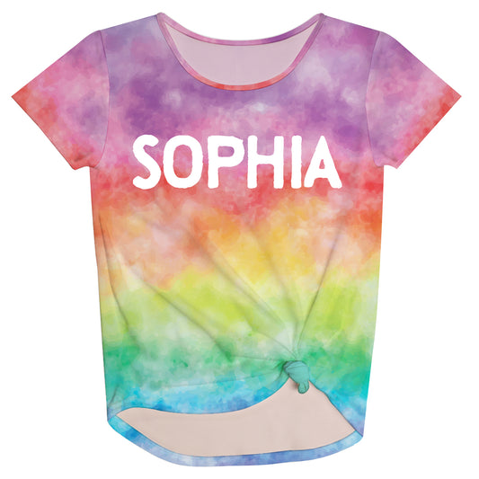 Personalized Name Watercolor Colors Knot Top - Wimziy&Co.