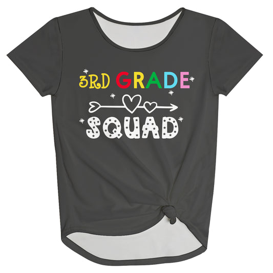 Squad Personalized Your Grade Gray Knot Top
