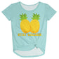 Pineapples Stay Golden Mint Knot Top