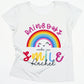 Rainbows Make Me Smile Personalized Name White Knot Top - Wimziy&Co.