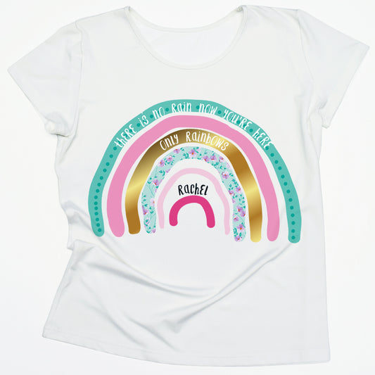 Rainbow Personalized Name White Knot Top - Wimziy&Co.
