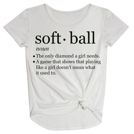 Softball Definition White Knot Top