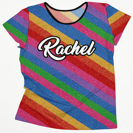 Stripes Personalized Name Raibow Colors Knot Top - Wimziy&Co.