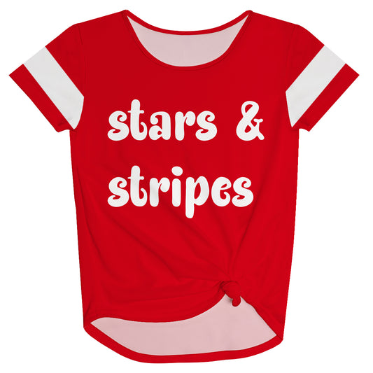Stars and Stripes Red Knot Top
