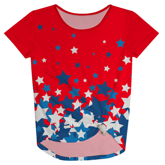 Stars Print Red Knot Top - Wimziy&Co.