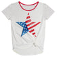 Star USA Flag White Knot Top - Wimziy&Co.