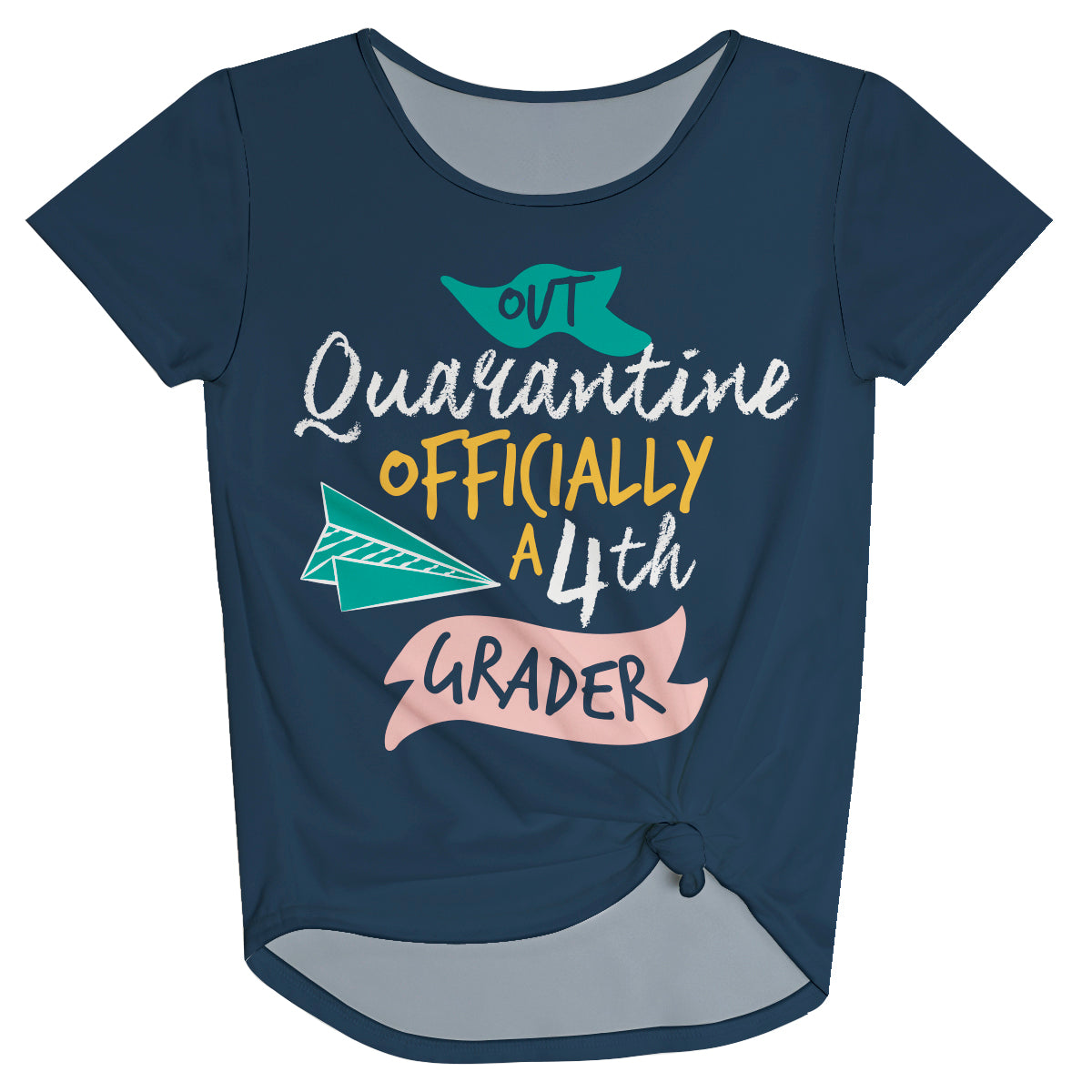 Personalized Your Grade Out Quarantine Navy Knot Top - Wimziy&Co.