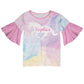 Unicorn Personalized Name Pink Watercolor Short Sleeve Ruffle Top