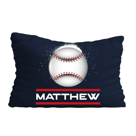 Baseball Personalized Name Navy Pillow Case 20 x 27""