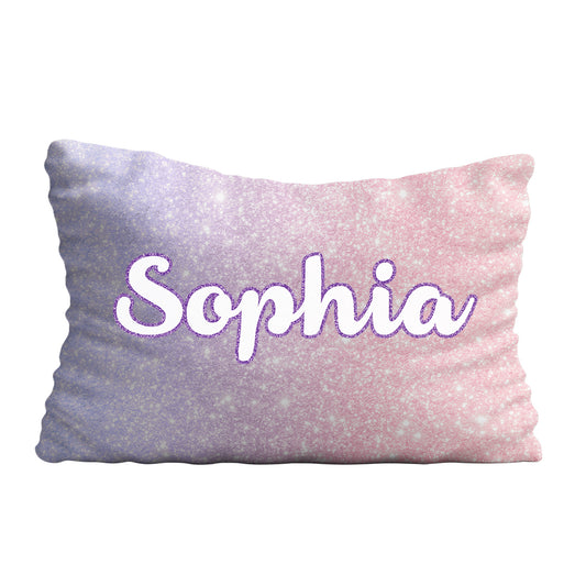 Personalized Name Purple and Pink Pillow Case 20 x 27""