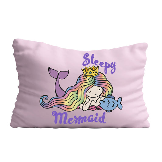 Sleepy Mermaid Pink Pillow Case 20 x 27""