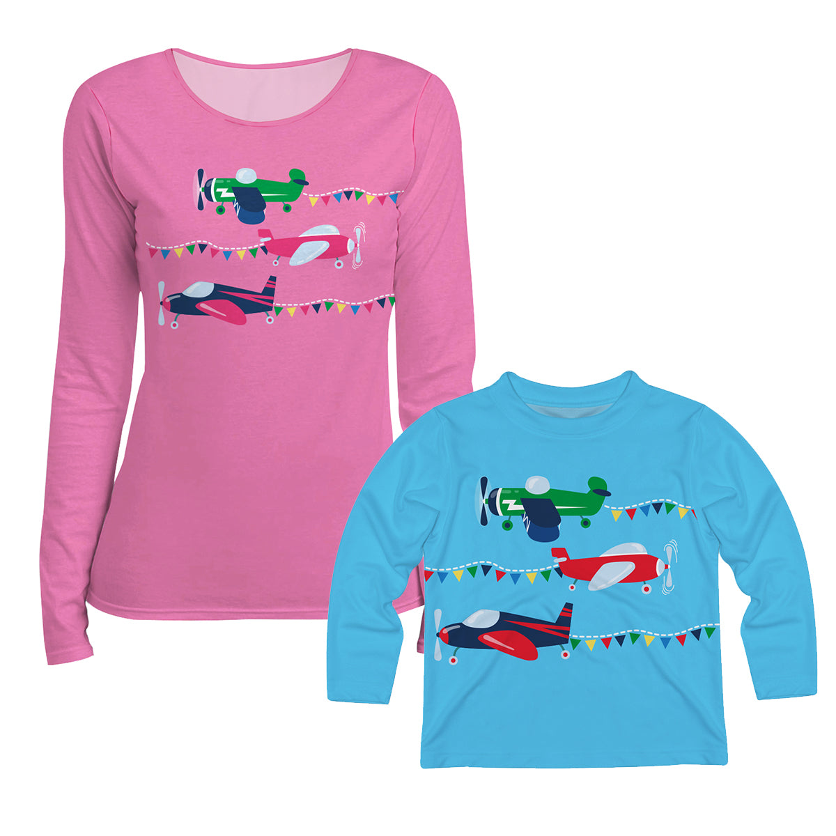 Airplanes Pink Long Sleeve Tee Shirt - Wimziy&Co.