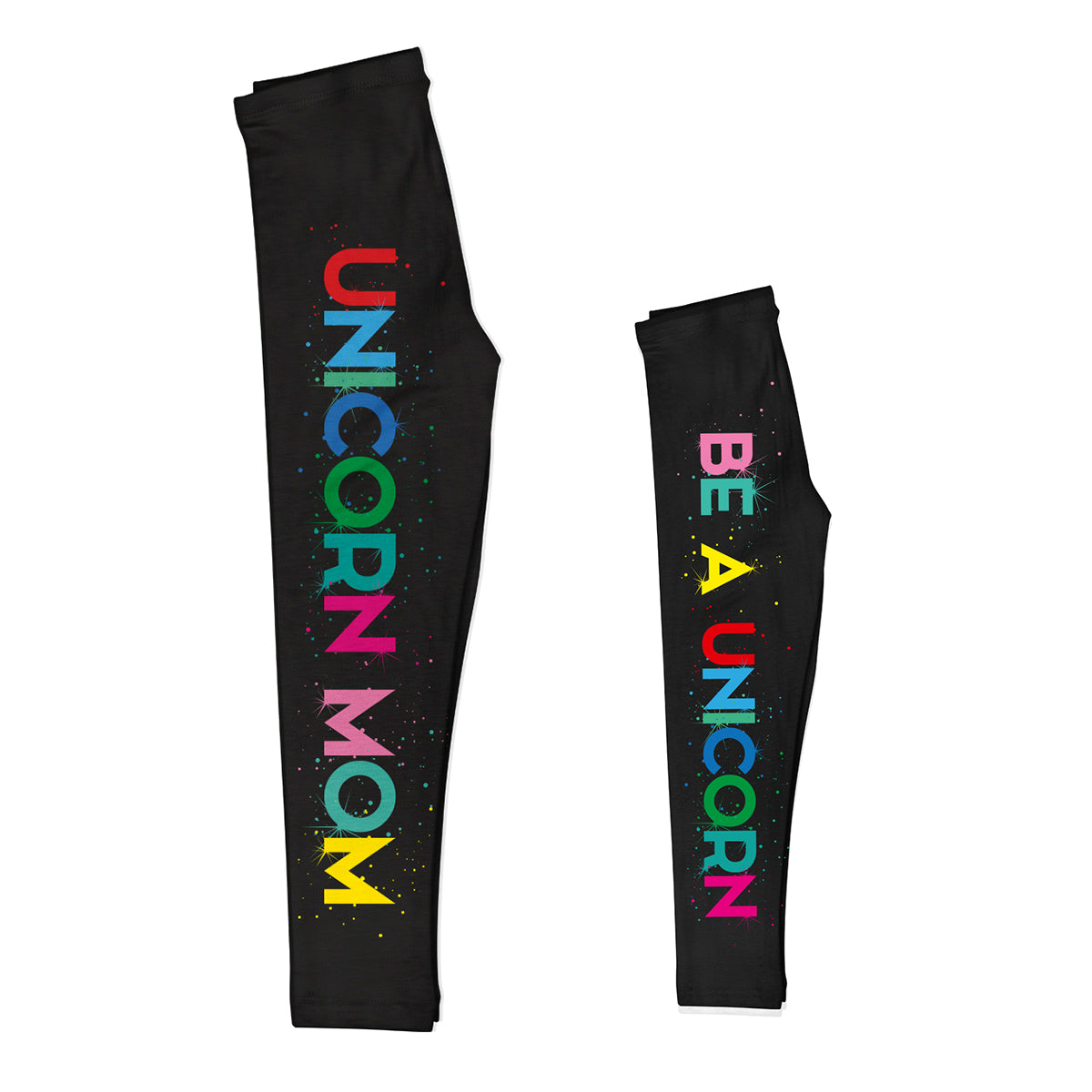 Colored Be A Unicorn Black Red Leggings - Wimziy&Co.