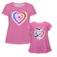 Heart Pink Short Sleeve Tee Shirt - Wimziy&Co.