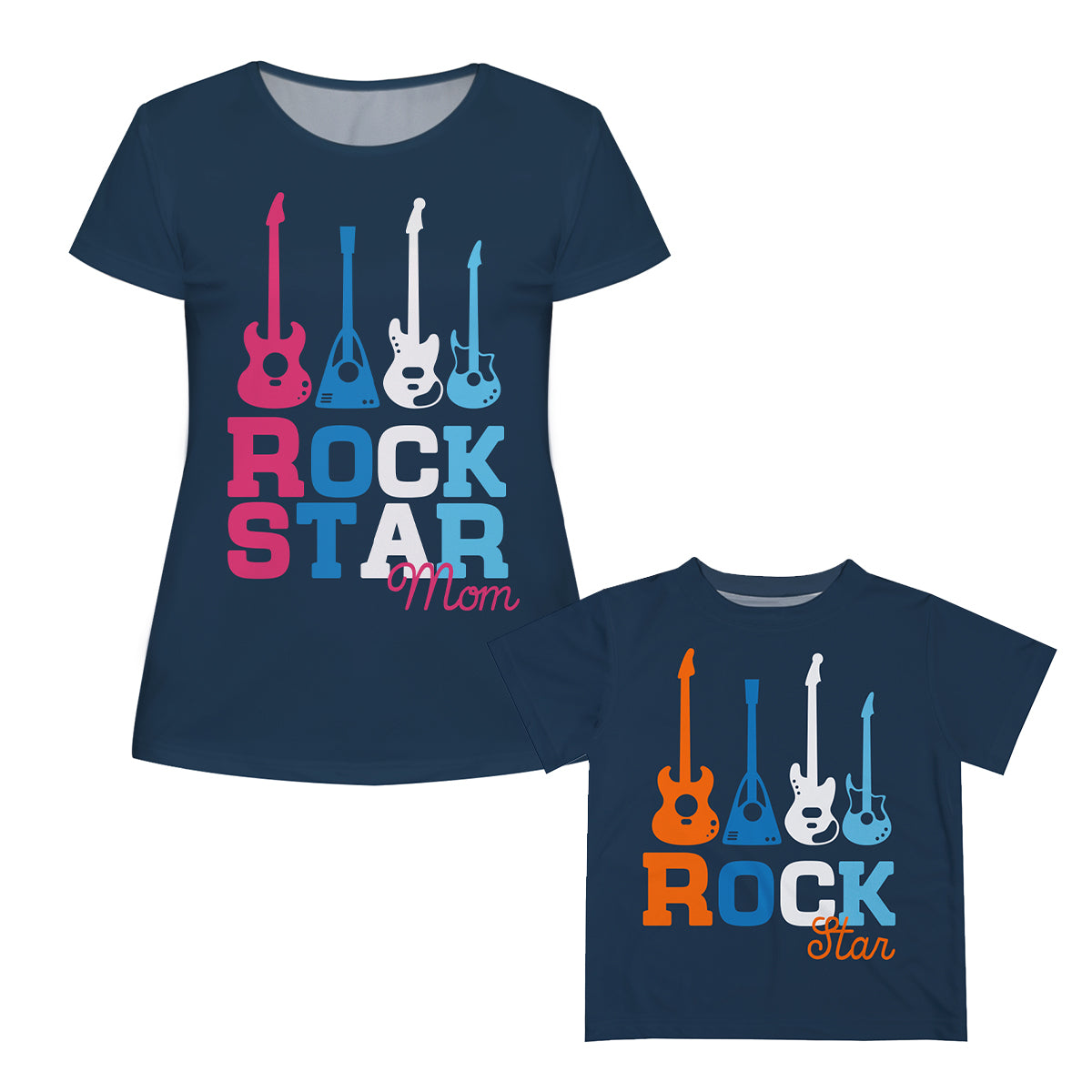 Rock Star Mom Navy Short Sleeve Tee Shirt - Wimziy&Co.