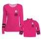 Unicorn Personalized Number Hot Pink and Black Long Sleeve Tee Shirt - Wimziy&Co.