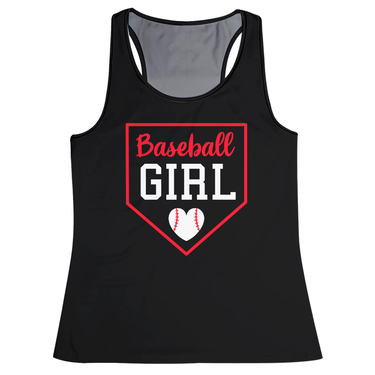 Baseball Girl Black Tank Top