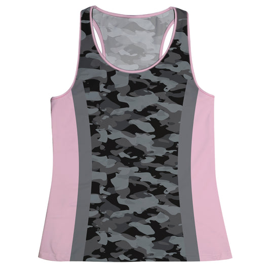 Camo Gray and Pink Tank Top