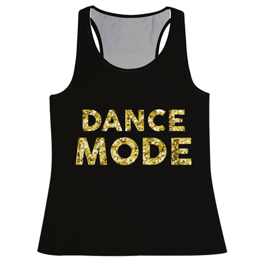 Dance Mode Glitter Black and Gold Tank Top
