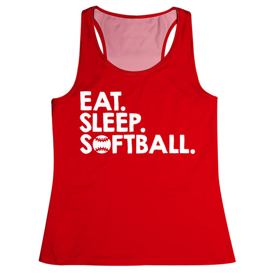 Eat Sleep Softball Red Tank Top