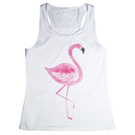 Flamingo White Tank Top