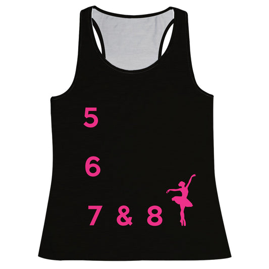 Silhouette Of Ballet Dancer Black and Pink Tank Top
