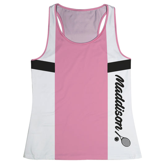Tennis Name Pink and White Tank Top