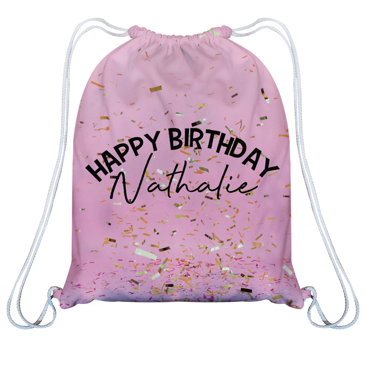Happy Birthday Personalized Name Pink Bag 14 x 19""