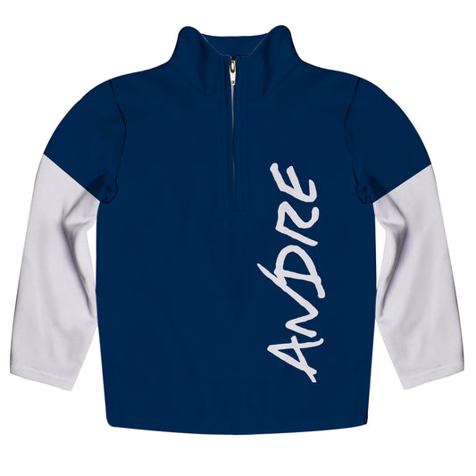 Awesome Personalized Name Navy Heavy Weight Performance 4-Way Stretch 1/4 Zip Pullover