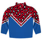 Animal Print Red and Royal Heavy Weight Performance 4-Way Stretch 1/4 Zip Pullover