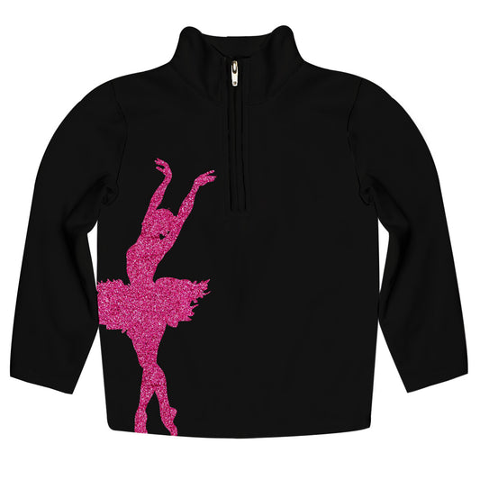Ballerina Personalized Name Black Heavy Weight Performance Stretch 1/4 Zip Pullover