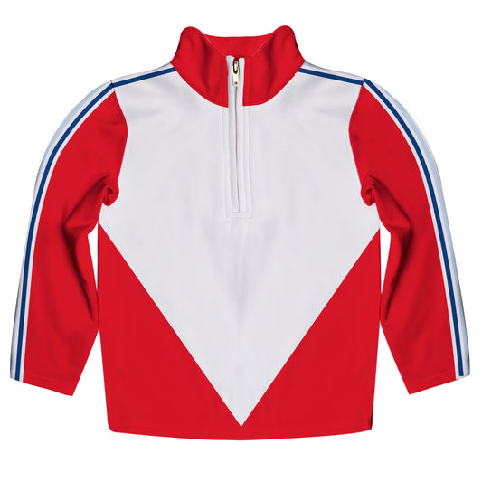Geometric Red and White Weight Performance 4-way Stretch 1/4 Zip Pullover