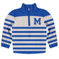 Personalized Initial Name White and Royal Heavy Weight Performance 4-Way Stretch 1/4 Zip Pullover