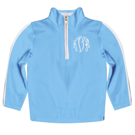 Personalized Monogram Light Blue Heavy Weight Performance 4-way Stretch 1/4 Zip Pullover