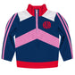 Personalized Monogram Pink and Navy Stripe Heavy Weight Performance 4-Way Stretch 1/4 Zip Pullover