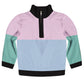 Stripe Pink Light Blue and Mint Heavy Weight Performance 4-Way Stretch 1/4 Zip Pullover