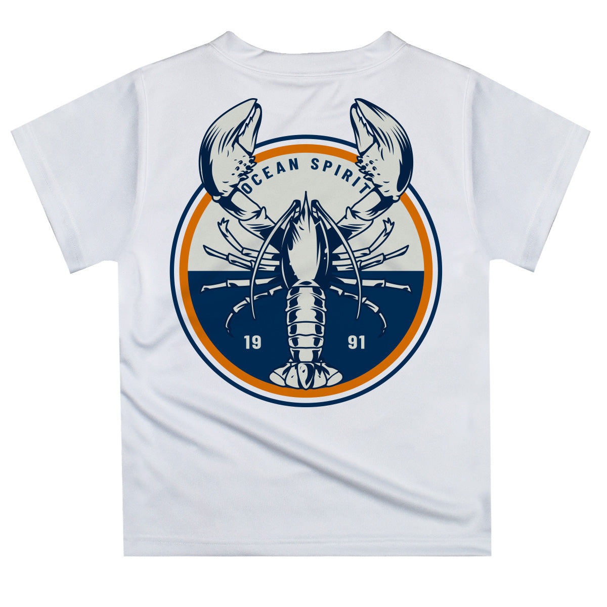 Nautical Lobster White Short Sleeve Tee Shirt With Pocket - Wimziy&Co.