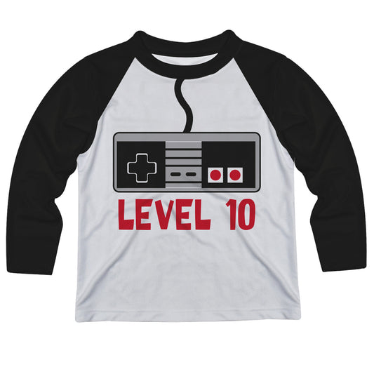 Control Game Personalized Age White and Black Raglan Long Sleeve Tee Shirt