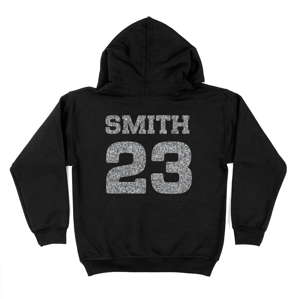 Personalized Last Name and Number Black Fleece Long Sleeve Hoodie - Wimziy&Co.